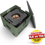 İfyıl Vera Pelet Yakıtlı Dumansız Sağlıklı Döküm Izgaralı Mangal & Barbekü (2 kg Pelet Içerisinde) - Yeşil
