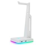 IFYOO RGB oyun kulaklığı standı, 2 USB bağlantı noktası, PC, Xbox One, PS4, Switch, kulaklık tutucu askısı, oyun istasyonları için ideal, süslü masa oyuncu aksesuarı, beyaz