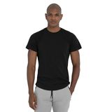 Iga Erkek Siyah Günlük Stil T-Shirt 25YE031-SYH