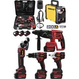 Igbt Invertör Teknoloji 200A Kaynak Makinesi + 4’lü Şarjlı Full Güç Takımı – Usta Işi Tam Set!