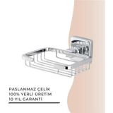 Igk Yapı - Çelik Banyo Kumru Montajlı Tel Sabunluk Kare (KU10-016)