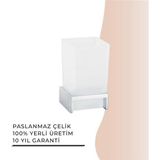 Igk Yapı - Çelik Banyo Kumru Set Üstü Diş Fırçalık (KU10-030)