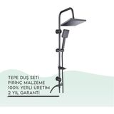 Igk Yapı - Tema Rain Tetra Mat Siyah Sürgülü Duş Seti (53243-2M)