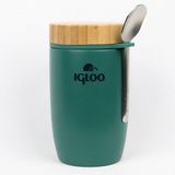 İglo Bambu Kapak Yemek Termosu 500ML Çelik Termos Yeşil 12 Saat Sıcak Tutar - 500 ml