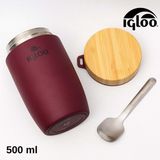 Igloo Bamboo Food Jar 500ML Yemek Termosu Matara - Kırmızı
