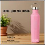 Igloo Uyguna-Yakala Pembe 750ML Çelik Mug TERMOS-ERM.243 - 0,75 lt
