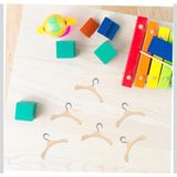 iğne izi 10 Adet Ahşap Oyuncak Bebek Askısı - 5,5 cm Minyatür Kıyafet Askısı