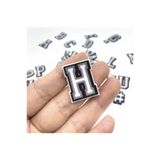 iğne izi Harf Terlik Süsü - H Harfi Terlik Süsü - Charm Süs - Delikli Terlik Süsü - Ayakkabı Terlik Aksesuarı