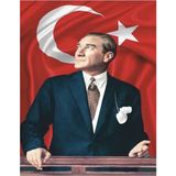 İğne İzi Hı Stone 5d Elmas Boncuk Taş Işleme Mozaik Goblen Kit Atatürk 193∞ 50X40CM GC89232
