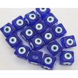 İğne İzi Küp Nazar Boncuğu 8x8 mm (25 Adet ) Lacivert Nazar Boncuğu