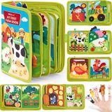 İğne İzi Montessori Keçe Aktivite Kitabı | Eğitici Busy Book | Çiftlik Temalı | İnce Motor Gelişim Oyuncağı