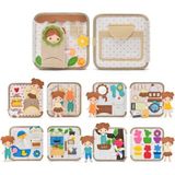 İğne İzi Montessori Keçe Eğitim Çantası - Günlük Rutinleri Öğreten Keçe Kitap - Keçe Aktivite Kitabı – Çocuklar İçin Eğitici Kitap - Çocuk Eğitim Oyuncağı
