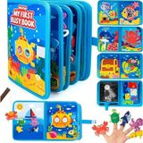 İğne İzi Montessori Keçe Eğitim Çantası - Günlük Rutinleri Öğreten Keçe Kitap - Okyanus Temalı Keçe Aktivite Kitabı – Çocuklar İçin Eğitici Kitap - Çocuk Eğitim Oyuncağı