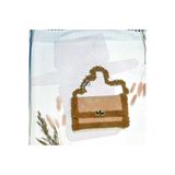 iğne izi Plastik Çanta Kanvası, Cüzdan Kanvası, El Yapımı Çanta Handmade Çanta Beyaz 22x44