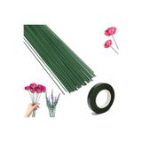 iğne izi Plastik Çiçek Yapma Teli - 40CM - 100 Adet Çiçek Yapım Teli+1 Adet Çiçek Bandı - Dekoratif Çiçek Yap