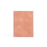 Ignis Craft Minimalist Trifold Küçük Deri Kartlık - İnce RFID Korumalı Premium Hakiki Deri Erkek Cüzdan (Apex Coral)