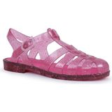 Igor S10262 Biarritz Glitter Kadın Sandalet Simli Fuşya PVC Malzeme ile Cırtlı