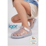 IGOR Star Glitter Kız Bebek & Çocuk Beyaz Şeffaf Simli Sandalet S10265 209