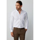 İGS Beyaz Slim Fit Dar Kalıp Klasik Yaka Düz Uzun Kollu Cepsiz %100 Pamuk Non Iron Ütü İstemeyen Gömlek - XL