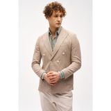 İGS Erkek Bej Slim Fit Ceket – Geniş Kırlangıç Yaka - 48
