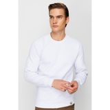 İgs Erkek Beyaz Bisiklet Yaka Sweatshirt