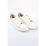 İGS Erkek Beyaz Sneaker – Günlük Şık Rahat Taban Ayakkabı - 385-Beyaz
