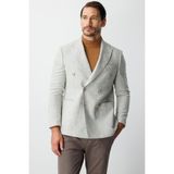 İGS Erkek Gri Slim Fit Kruvaze Ceket Geniş Kırlangıç Yaka Desenli - 52