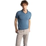 İGS Erkek Indigo Slim Fit Dar Kalıp Polo Yaka Düz Kısa Kollu Triko Tişört - XL - İndigo