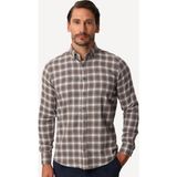 İGS Erkek Kahve Tonlu Desenli Dynamic Fit Gömlek – Uzun Kollu - Kahverengi - 3XL