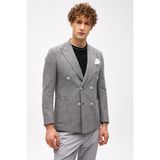 İGS Erkek Siyah Slim Fit Ceket – Geniş Kırlangıç Yaka - 48