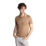 İgs Erkek Vizon Slim Fit Dar Kalıp Polo Yaka Düz Kısa Kollu Triko Tişört