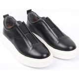İGS Siyah Slip-On Erkek Ayakkabı Bağcıksız Kalın Taban Günlük Model - 231-Siyah