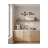 ih ihra "Coffee Time" Ahşap Mutfak Duvar Dekoru - Kahve Köşesi Yazısı - Modern Duvar Süsü (50x20 cm)