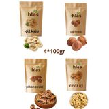 İhlas Karşık Çerez 400 Gr Çiğ Fındık - Kaju- Ceviz İçi-Pikan Cevizi. 100Grx 4 Adet Çiğ Naturel 1. Kalite