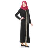 İhvan 5009-1 Fermuarlı Siyah Namaz Elbisesi