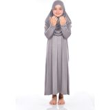 Ihvan Çocuk Pratik Namaz Elbisesi 9-11 Yaş Gri Renk - Koyu Gri - 9 - 10 Yaş