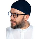İhvan Gold Lüks Dantel Örme Namaz Takkesi Lacivert 1 Adet