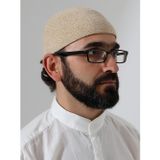 İhvan Kışlık Kadife Takke Düz Desen - Krem