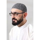 İhvan Melanj Safir Dantel Detaylı Örme Namaz Takkesi - Standart