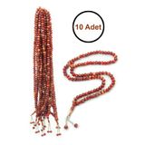 ihvan online 10 Adet 99lu Namaz Tesbihi 10mm Hac Umre Hediyelik - Kahverengi