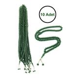ihvan online 10 Adet 99lu Namaz Tesbihi 10mm Hac Umre Hediyelik - Koyu Yeşil