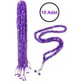 İhvan Online 10 Adet 99lu Namaz Tesbihi 10mm Hac Umre Hediyelik - Mor