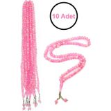 İhvan Online 10 Adet 99lu Namaz Tesbihi 10mm Hac Umre Hediyelik - Pembe