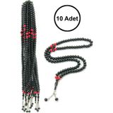 ihvan online 10 Adet 99lu Namaz Tesbihi 10mm Hac Umre Hediyelik - Siyah