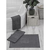 İhvan Online 3'lü Banyo ve Abdest Su Emici Ayak Havlusu Paspası Seti Gri - 50 x 70 cm