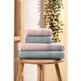 İhvan Online 4lü Battal Boy Banyo Hamam Havlu Seti Pembe/Mavi - (2 Adet 50x90cm - 2 Adet 90x160cm) - (RBK)