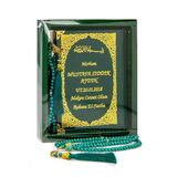 İhvan Online 50 ADET - İsim Baskılı Ciltli Yasin Kitabı - Çanta Boy - 128 Sayfa - Kutulu - Vavlı İnci Tesbih - Yeşil Renk - Hediyelik Set