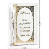 İhvan Online 50 ADET - İsim Baskılı Ciltli Yasin Kitabı - Çanta Boy - 128 Sayfa - Tesbihli - Şeffaf Kutulu - Beyaz Renk - Dini Hediyelik Set