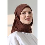 ihvan online Ağaç Desenli Pamuklu Eşarp, Yumuşak Dokulu Flamlı Yazma Başörtüsü - Kahverengi