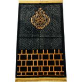 İhvan Online Albion Kabe Motifli Kadife Seccade Siyah